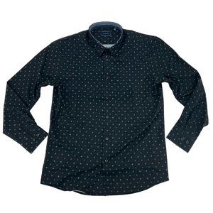 7 Diamonds Men's Button Down Shirt | Black & Blue | Size S